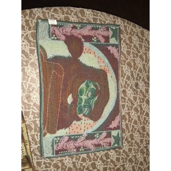 12 Santa Claus Christmas India cotton/ polyester blend tapestry style placemats - Picture 3 of 12